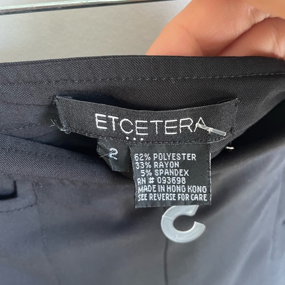 Etcetera Dress Pants Slacks Black Business Casual Buttons Size 2 (J) - Picture 3 of 6